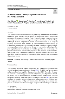 Academic Women Co-designing Education Futures in a Postdigital World