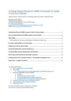 A Design-Based Research Framework to Guide Curriculum Design