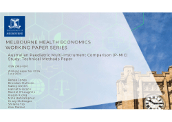 Australian Paediatric Multi-Instrument Comparison (P-MIC) Study: Technical Methods Paper