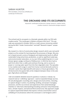 Unfolding Approaches to Design Research: The Orchard and its Occupants