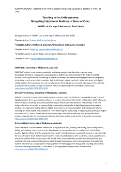 <b>Teaching in the Anthropocene:</b><b>Navigating Educational Realities in Times of Crisis</b>