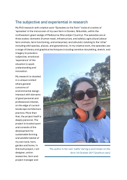 The Subjective and Experiential in Research and Communication