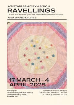 "Ravellings" a/r/tographic exhibition flyer