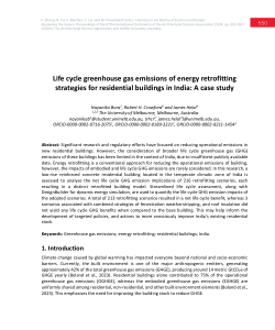 Life cycle greenhouse gas emissions of energy retrofitting strategies for residential buildings in India: A case study