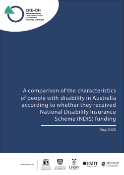 A comparison of the characteristics of people with disability in Australia according to whether they received National Disability Insurance Scheme (NDIS) funding