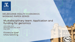 Multidisciplinary team: Application and funding for genomics