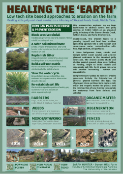 <b>'HEALING THE ‘EARTH’: </b>Low tech site based approaches to erosion on the farm