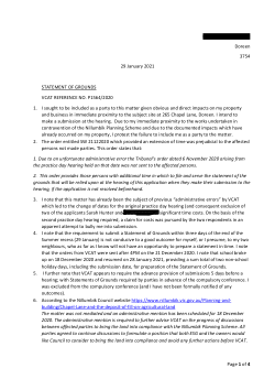 VCAT Statement of Grounds for inclusion as an 'interested person' at a hearing regarding cleanfill impacting my property