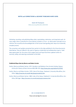 Notes and Corrections to Aschers' Published Khipu Data