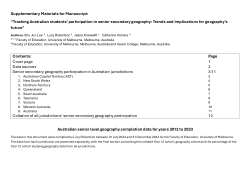 Supplementary materials for “Tracking Australian students’ participation in senior secondary geography: Trends and implications for geography’s future”: Australian senior level geography completion data for years 2012 to 2023
