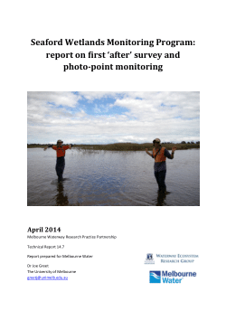MWRPP Report 14.7: Seaford Wetlands Monitoring Program: report on first ‘after’ survey and photo-point monitoring.