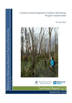 MWRPP Report 15.7: Cockatoo Swamp Vegetation Condition Monitoring Program: baseline data.