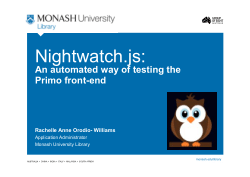Nightwatch.js - Automated way of testing Primo Front-end