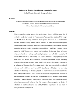 Designed for diversity: A collaborative campaign for equity in the Monash University Library collection