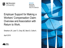 Employer Support for Making a Workers' Compensation Claim: Overview and Association with Return to Work