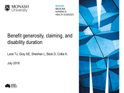 Benefit Generosity, Claiming, and Disability Duration