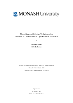 Modelling and Solving Techniques for Stochastic Combinatorial Optimisation Problems