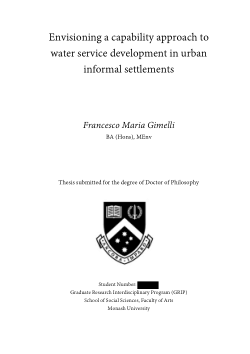 Envisioning a capability approach to water service development in urban informal settlements