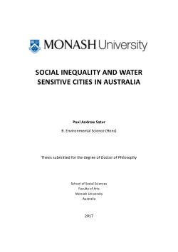 Social Inequality and Water Sensitive Cities in Australia