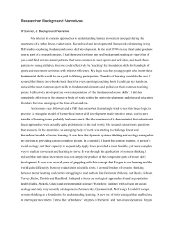 Two Background Narratives for Systems Thinking and PE