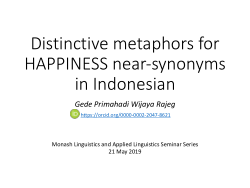 Distinctive Metaphors for HAPPINESS near-synonyms in Indonesian: A quantitative corpus-based approach