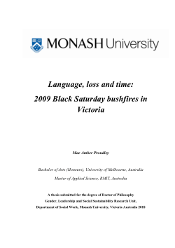 Language, loss and time: 2009 Black Saturday bushfires in Victoria