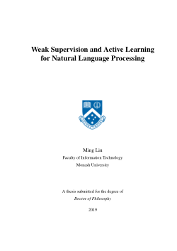 Weak Supervision and Active Learning for Natural Language Processing