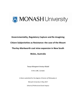 Governmentality, Regulatory Capture and Re-Imagining Citizen Subjectivities as Resistance: the case of the Mount Thorley-Warkworth coal mine expansion in New South Wales, Australia