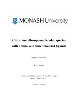 Chiral metallosupramolecular species with amino acid functionalised ligands
