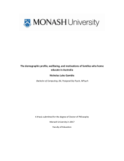 The demographic profile, wellbeing, and motivations of families who home educate in Australia