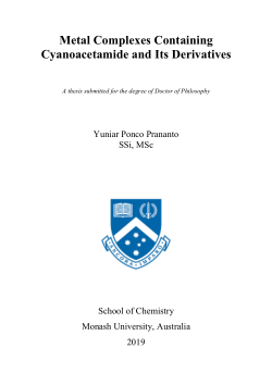 Metal Complexes Containing Cyanoacetamide and Its Derivatives
