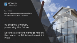 Re-shaping the past, preserving the future. Libraries as cultural heritage holders: the case of the Biblioteca Lazzerini in Prato