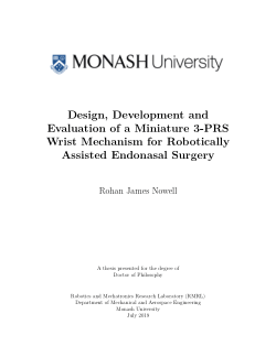 Design, Development and Evaluation of a Miniature 3-PRS Wrist Mechanism for Robotically Assisted Endonasal Surgery