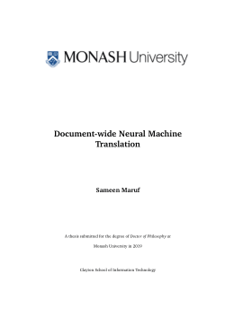 Document-wide Neural Machine Translation