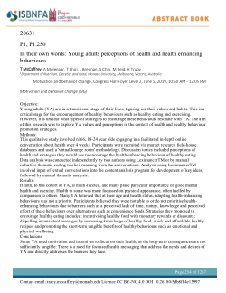 Conference Abstract - In Their Own Words: Young Adults Perceptions of Health and Health Enhancing Behaviours