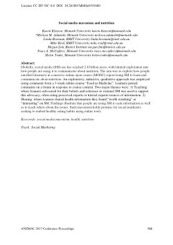 Conference Abstract - Social Media Mavenism and Nutrition