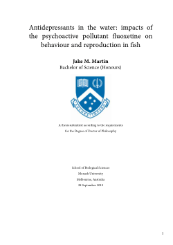 Antidepressants in the water: impacts of the psychoactive pollutant fluoxetine on behaviour and reproduction in fish