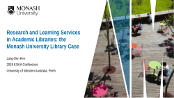 Research and Learning Services in Academic Libraries: the Monash University Library Case