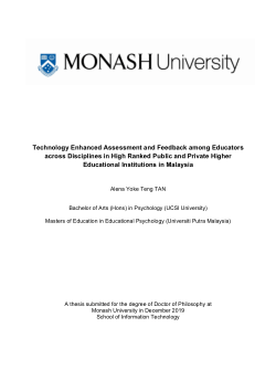 Technology Enhanced Assessment and Feedback among Educators across Disciplines