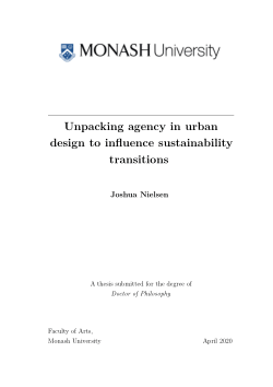Unpacking agency in urban design to influence sustainability transitions