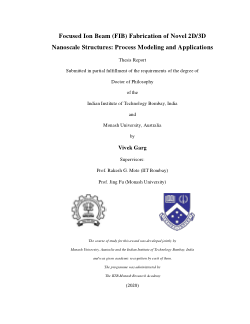 Focused Ion Beam (FIB) Fabrication of Novel 2D/3D Nanoscale Structures: Process Modeling and Applications