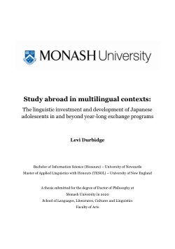 Study abroad in multilingual contexts:‎ The linguistic investment and development of Japanese ‎adolescents in and beyond year-long exchange programs