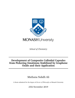 Development of Composite Colloidal Capsules from Pickering Emulsions Stabilized by Graphene Oxide and their Application