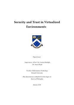 Security and Trust in Virtual Environments