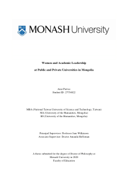 Women and Academic Leadership at Public and Private Universities in Mongolia