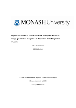 Expressions of value in education: credit, money and the case of foreign qualification recognition in Australia’s skilled migration program