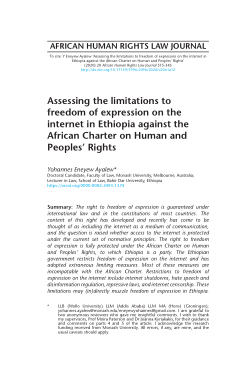 Assessing the limitations to freedom of expression on the internet in Ethiopia against the African Charter on Human and Peoples’ Rights
