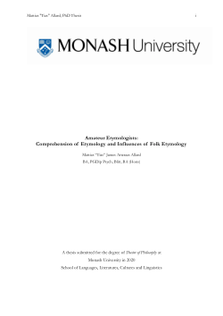 Amateur Etymologists: Comprehension of Etymology and Influences of Folk Etymology