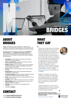 Bridges: what Monash researchers are saying