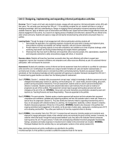 Informal Sport Unit Sequence 2:  Expanding informal participation activities